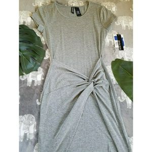 Gray Midi Knot Dress